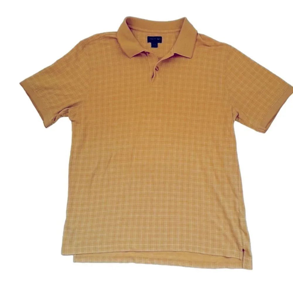 David Taylor Polo Golf Shirt Yellow Gold SZ XL